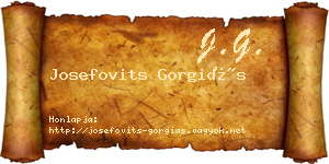 Josefovits Gorgiás névjegykártya